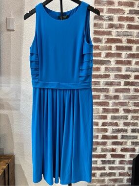 Lauren Ralph Lauren Bright Blue Sleeveless Pleated Midi Dress - LRL Women’s 8